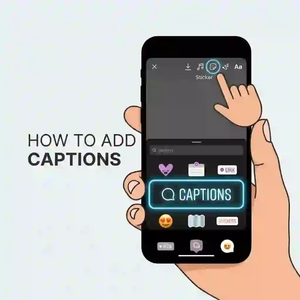 A representation of inclusive content creation showing how to add captions to instagram stories to make videos accessible for deaf or hard of hearing audiences and improve overall brand perception.