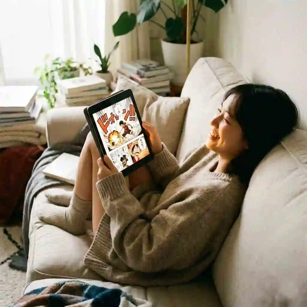 A vibrant collection of colorful manga and comic books specifically selected for language learners, highlighting how visual context in graphic novels supports the immersion language learning process for beginners.