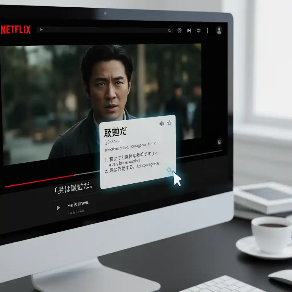 The settings menu within the browser player showing the seamless integration of netflix double subtitles, allowing users to easily toggle dual tracks on or off without needing to download external subtitle files.