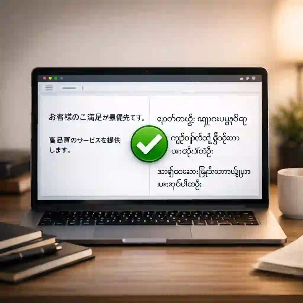 高精度日语转缅甸语字幕翻译示意图