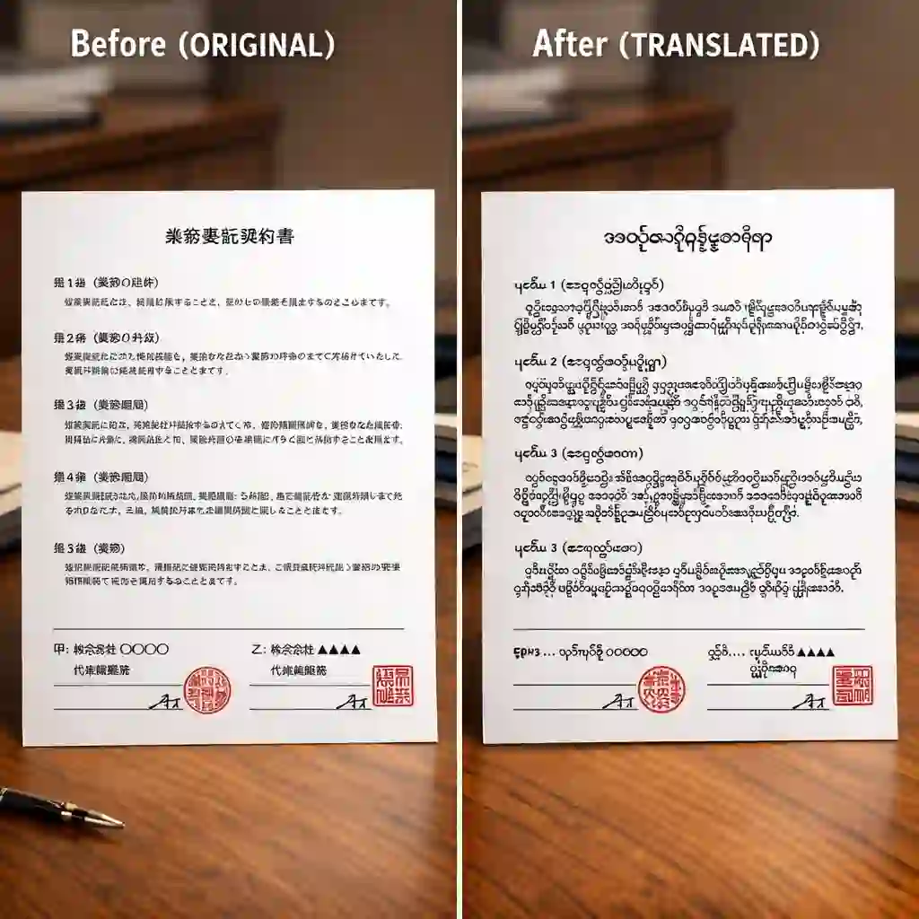 用于影视动漫翻译的日语转缅甸语场景