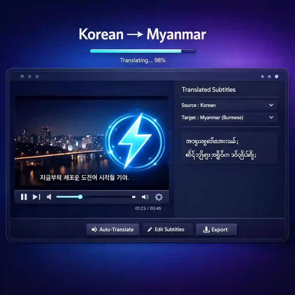 High-speed Korean to Myanmar translation engine