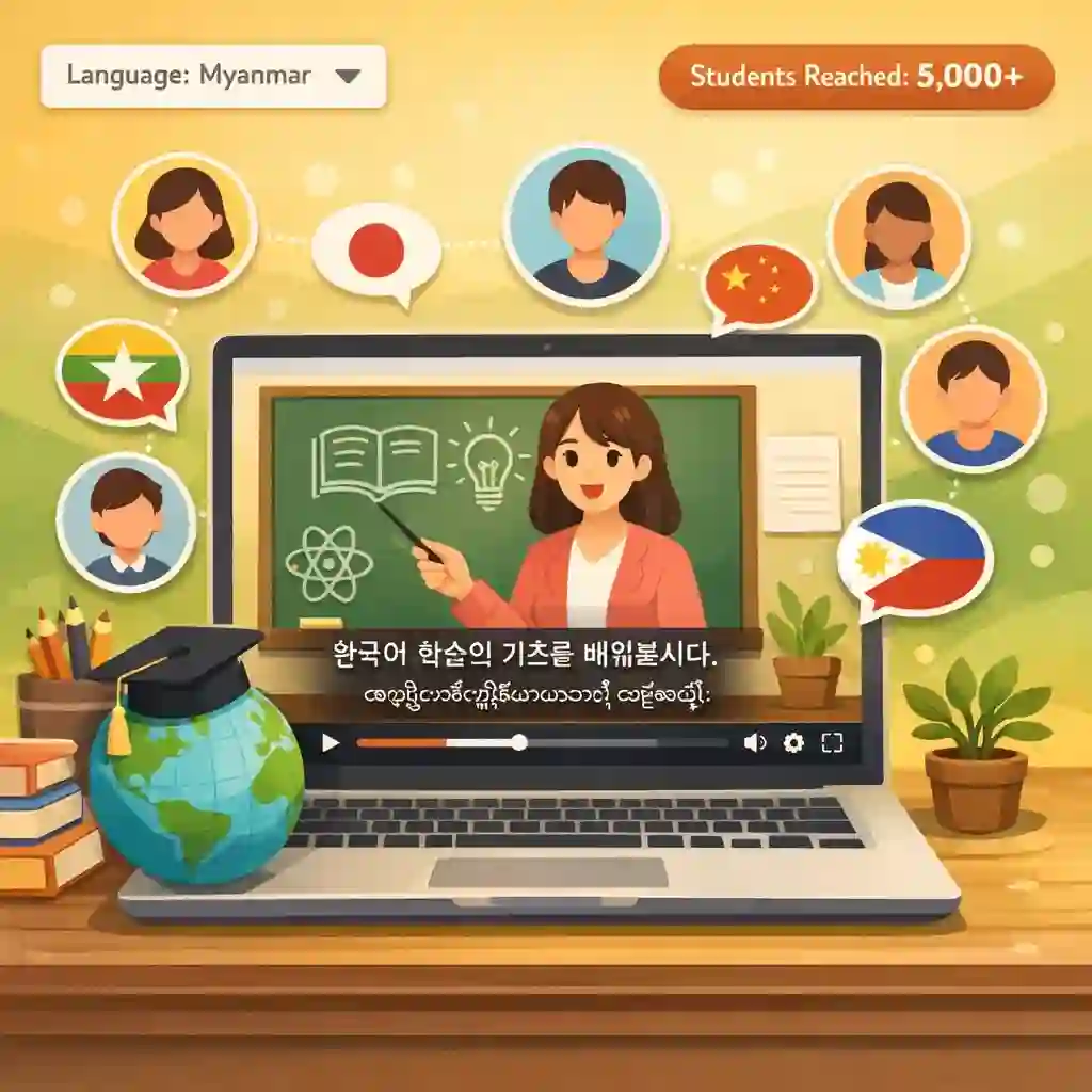 Education localization with Korean to Myanmar subtitles